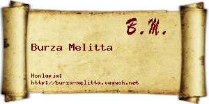 Burza Melitta névjegykártya